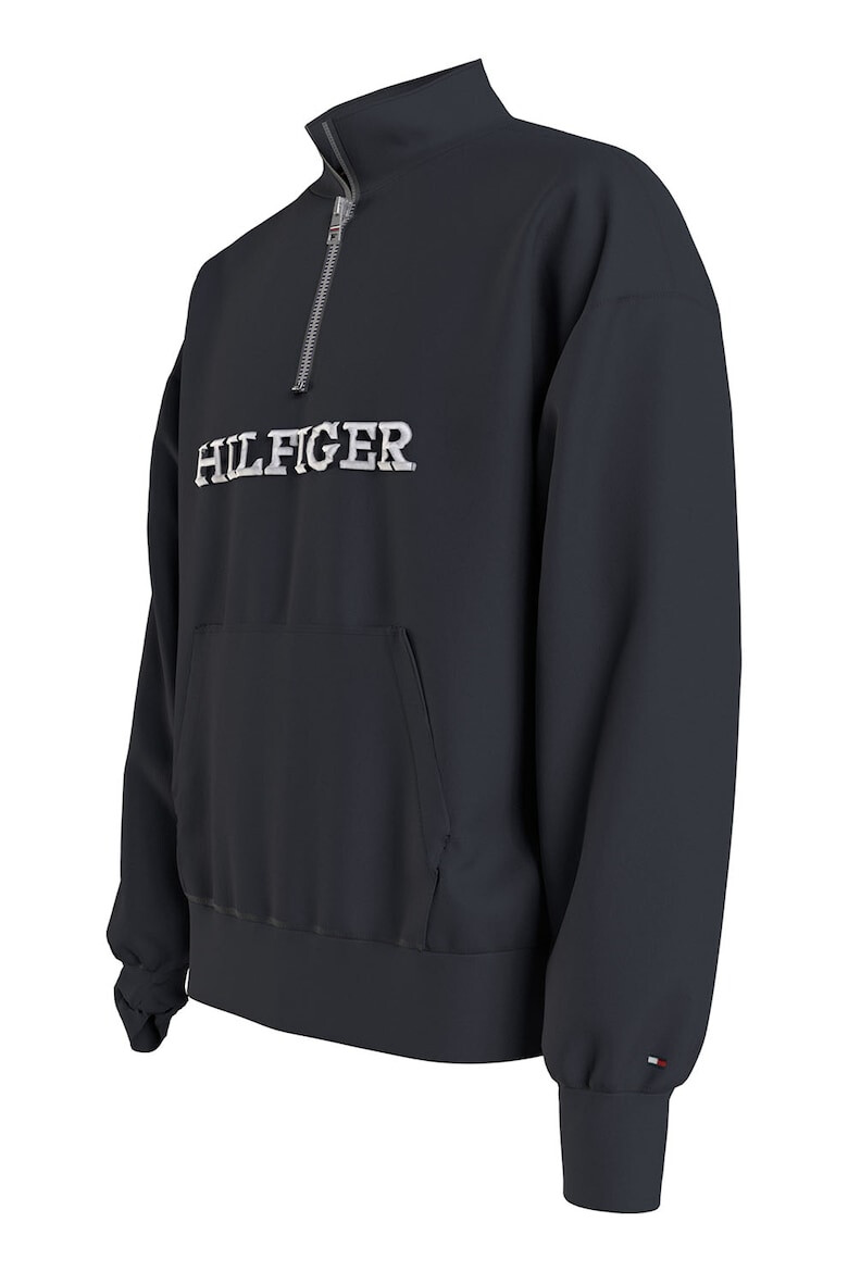 Tommy Hilfiger Bluza sport cu fermoar scurt si logo brodat - Pled.ro