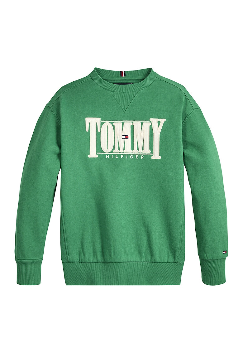 Tommy Hilfiger Bluza sport de bumbac organic cu decolteu la baza gatului - Pled.ro