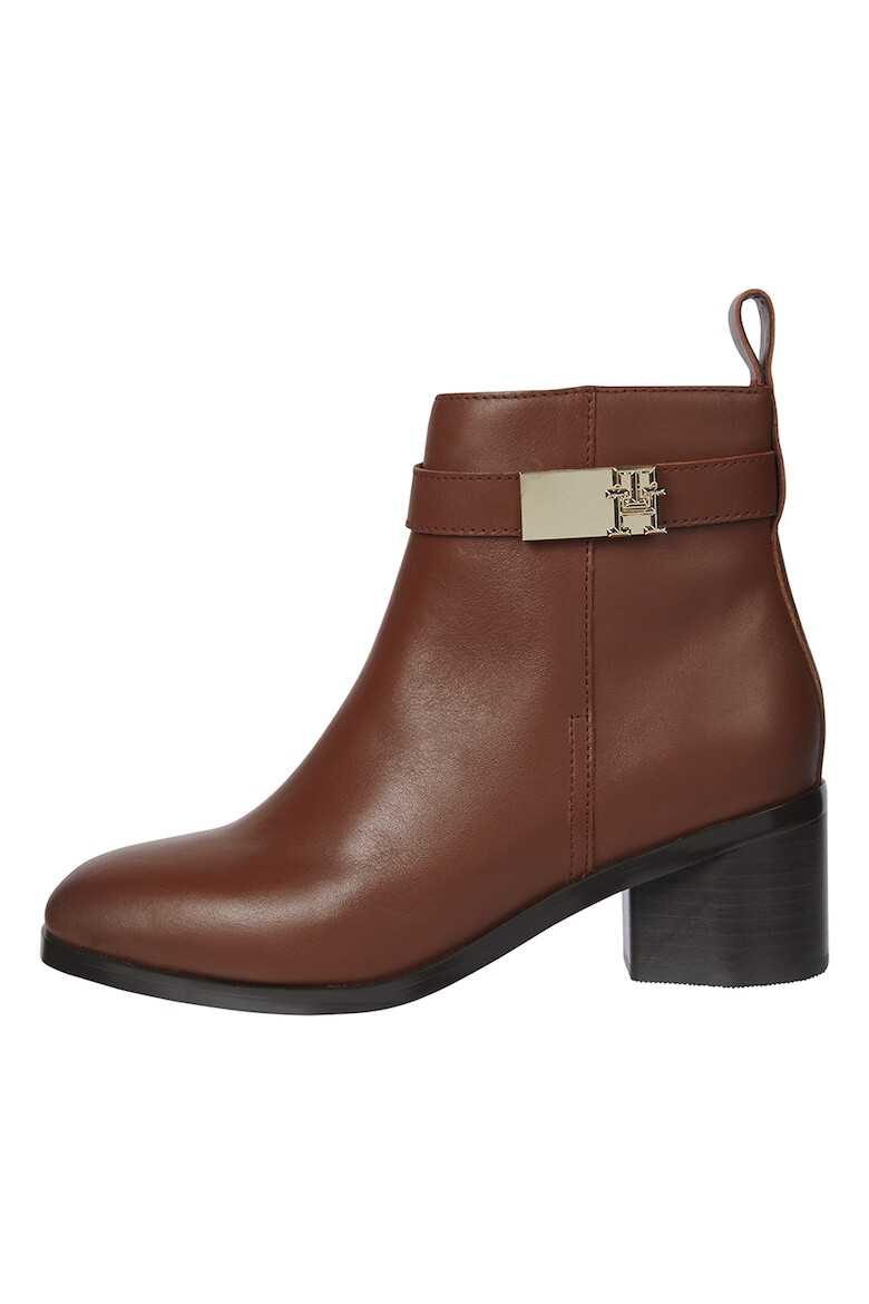 Tommy Hilfiger Botine de piele cu monograma metalica - Pled.ro