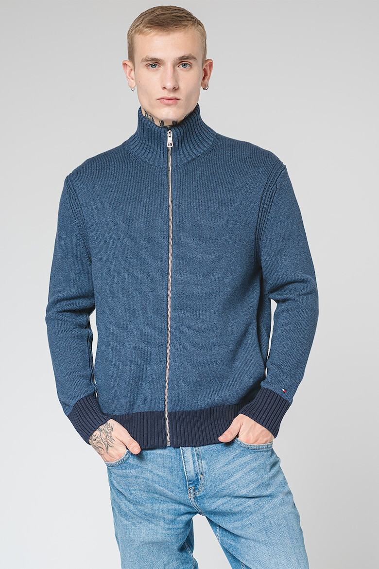 Tommy Hilfiger Cardigan cu fermoar si guler mediu - Pled.ro