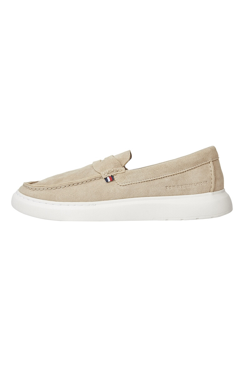 Tommy Hilfiger Pantofi loafer Penny de piele intoarsa cu logo stantat - Pled.ro