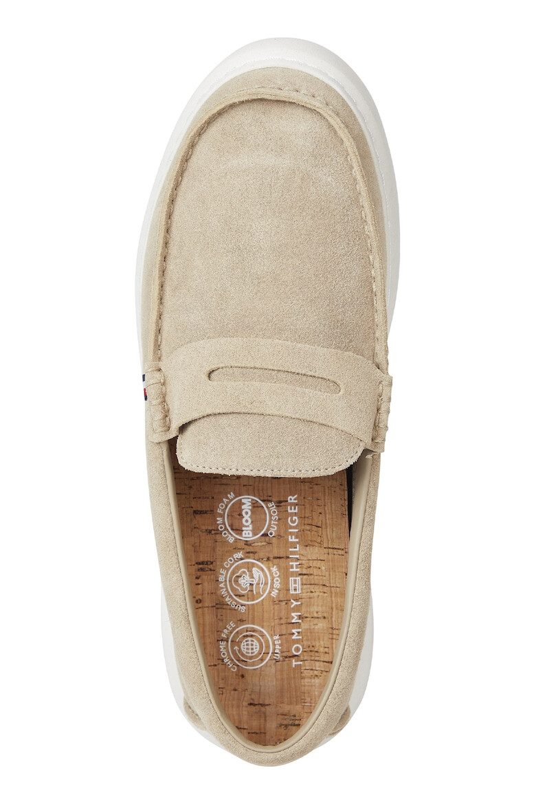 Tommy Hilfiger Pantofi loafer Penny de piele intoarsa cu logo stantat - Pled.ro