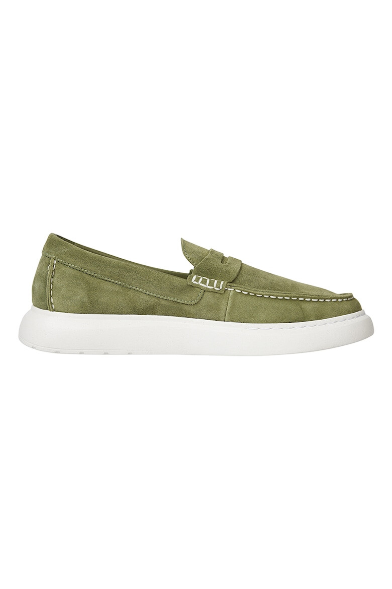 Tommy Hilfiger Pantofi loafer Penny de piele intoarsa cu logo stantat - Pled.ro