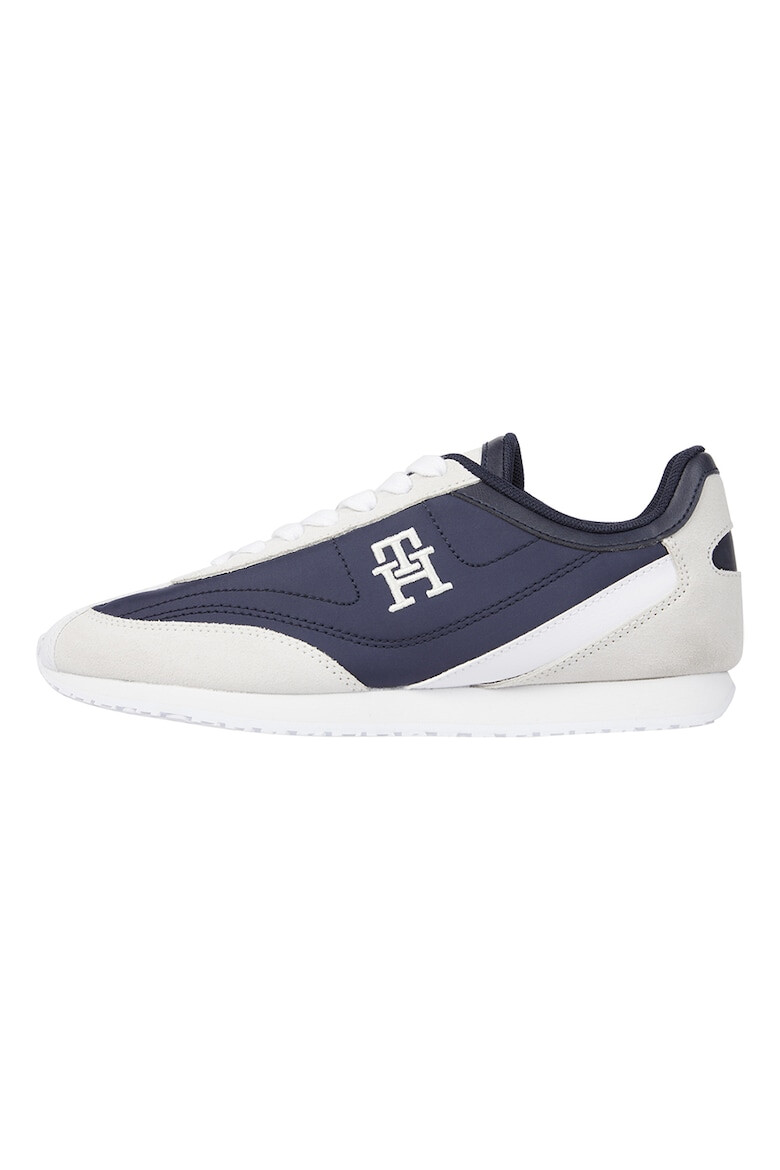 Tommy Hilfiger Pantofi sport din piele si piele intoarsa cu broderie logo - Pled.ro