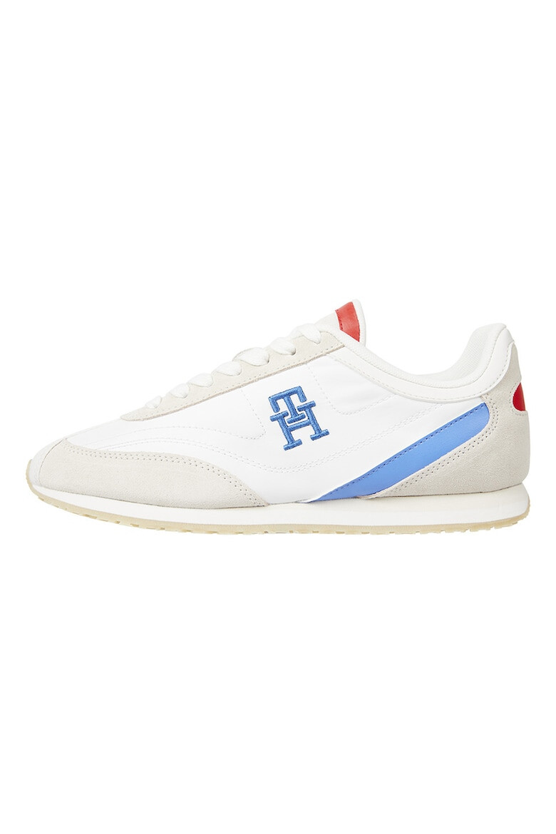 Tommy Hilfiger Pantofi sport din piele si piele intoarsa cu broderie logo - Pled.ro