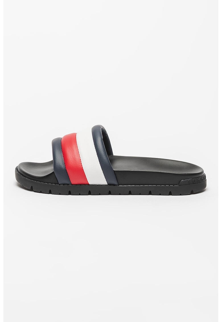 Tommy Hilfiger Papuci de piele ecologica cu dungi Corporate - Pled.ro