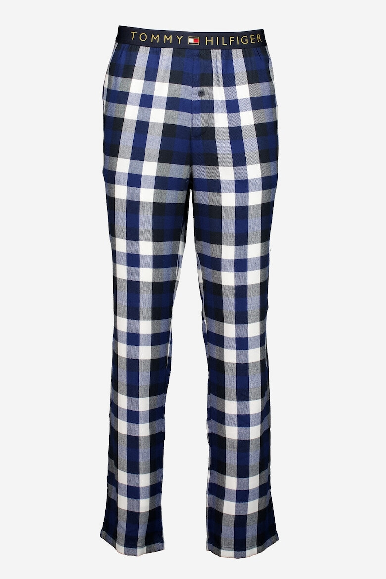 Tommy Hilfiger Pijama din amestec de bumbac cu pantaloni lungi si model in carouri - Pled.ro