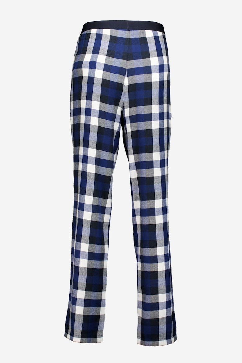 Tommy Hilfiger Pijama din amestec de bumbac cu pantaloni lungi si model in carouri - Pled.ro