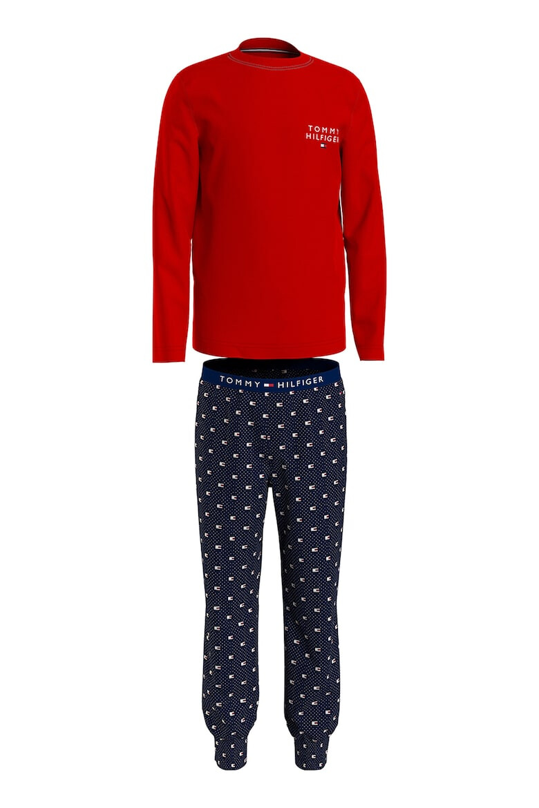 Tommy Hilfiger Pijama din amestec de bumbac organic cu pantaloni lungi - Pled.ro