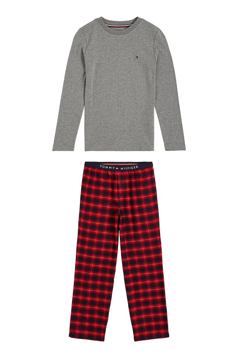 Tommy Hilfiger Pijama din bumbac organic cu imprimeu in carouri - Pled.ro