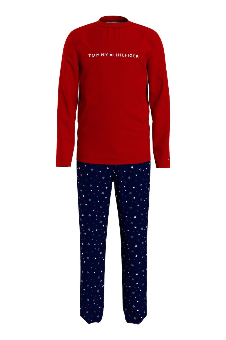 Tommy Hilfiger Pijama lunga din bumbac organic cu imprimeu - Pled.ro