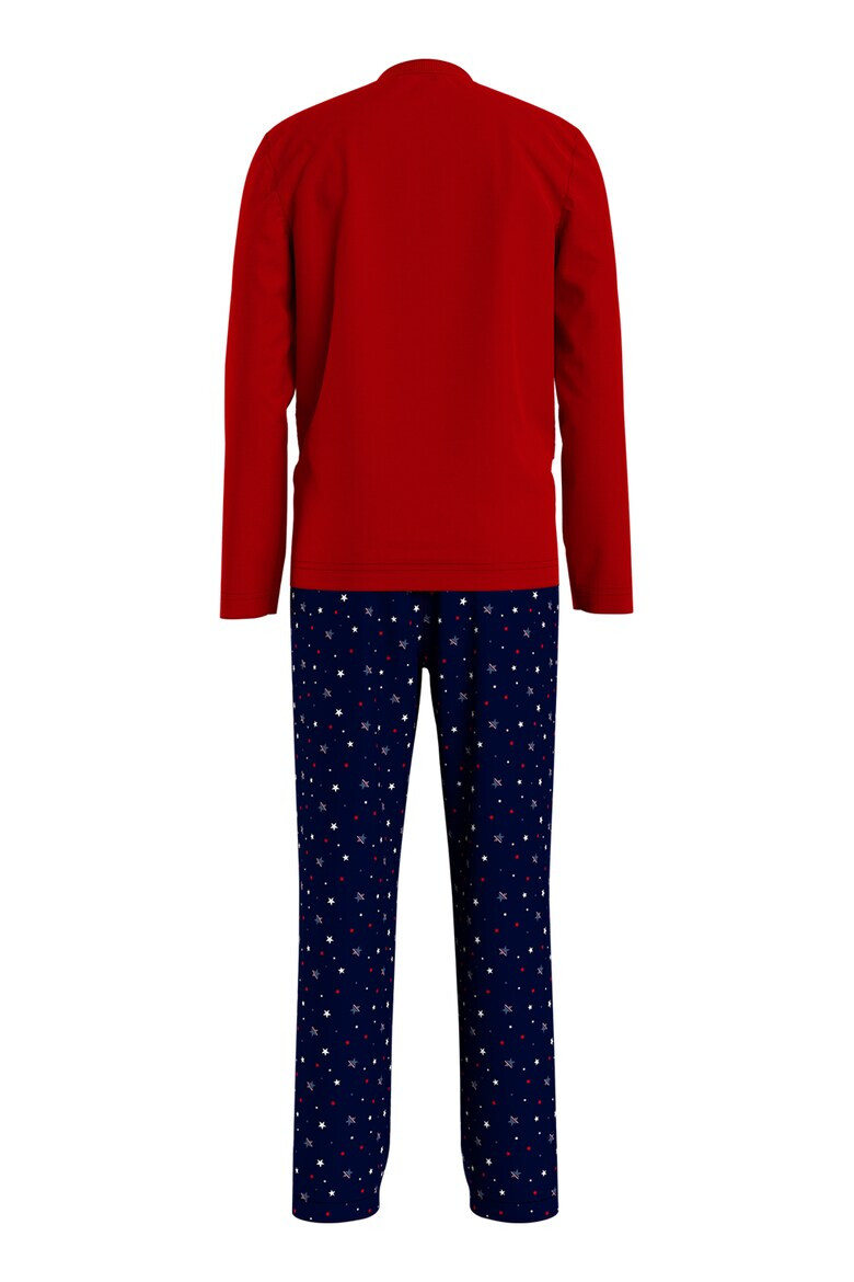 Tommy Hilfiger Pijama lunga din bumbac organic cu imprimeu - Pled.ro