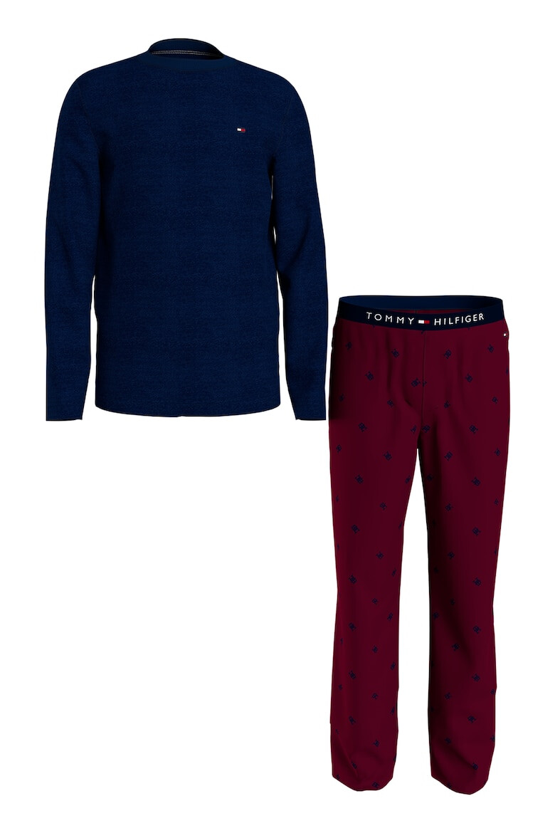 Tommy Hilfiger Pijama lunga din bumbac organic cu imprimeu - Pled.ro