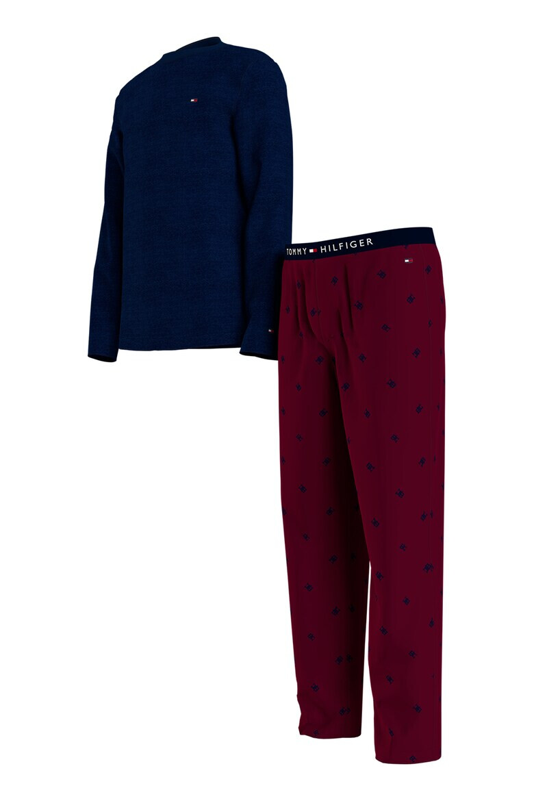 Tommy Hilfiger Pijama lunga din bumbac organic cu imprimeu - Pled.ro