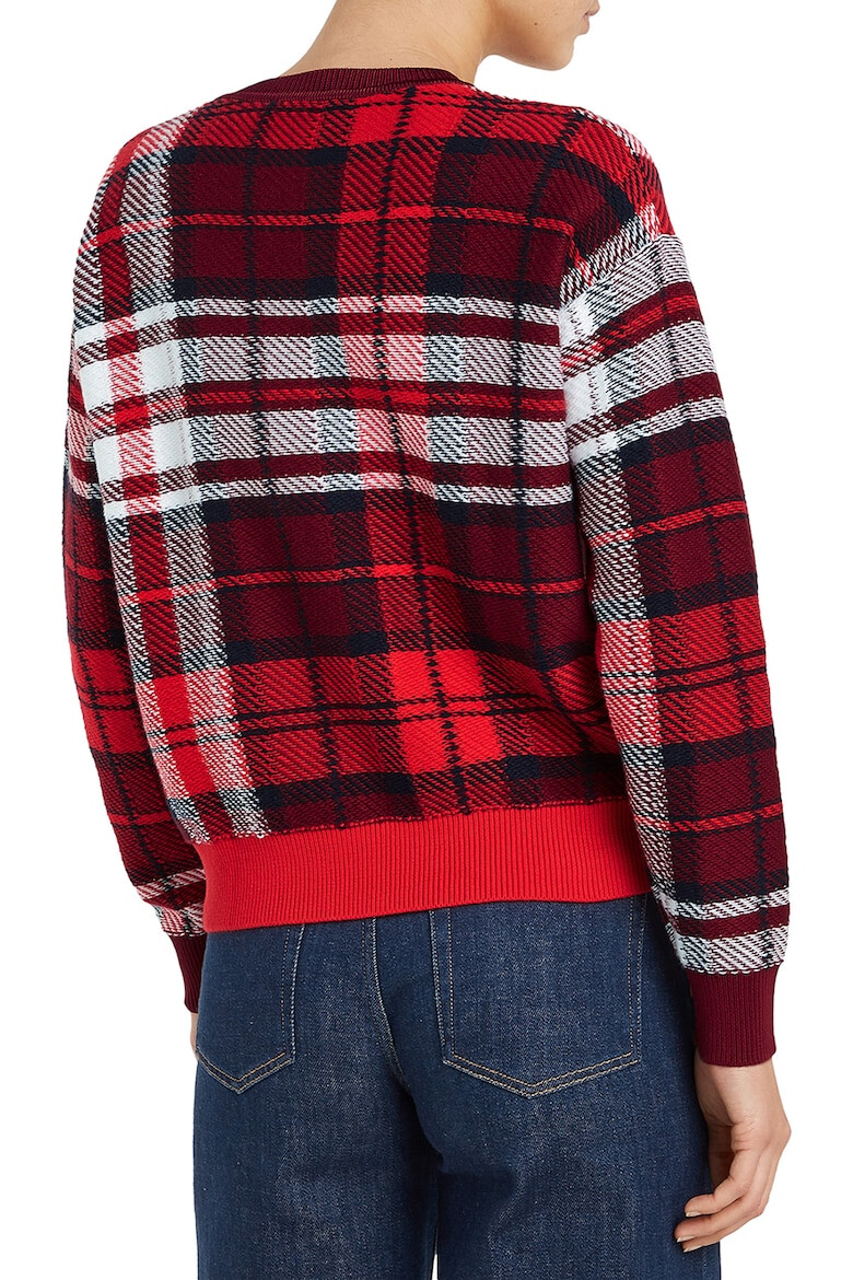 Tommy Hilfiger Pulover de bumbac cu model tartan - Pled.ro