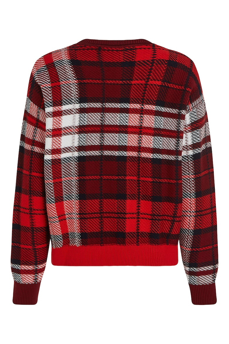 Tommy Hilfiger Pulover de bumbac cu model tartan - Pled.ro