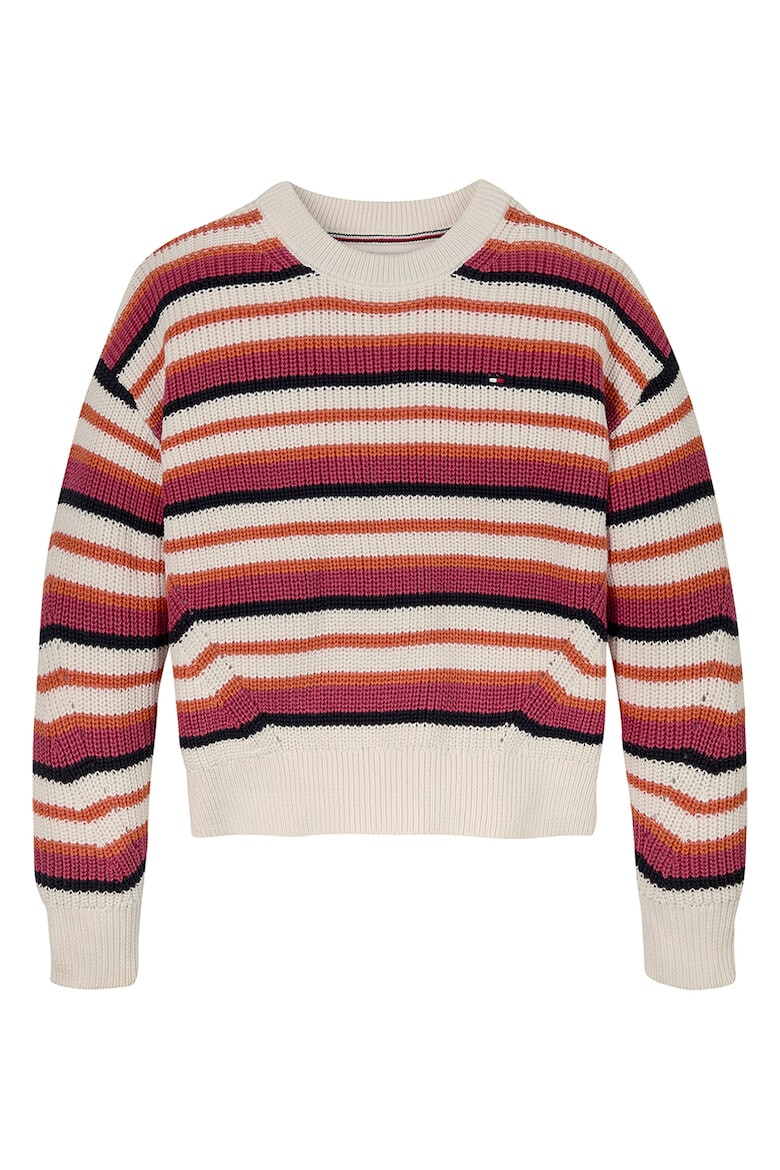 Tommy Hilfiger Pulover de bumbac organic cu model cu dungi - Pled.ro