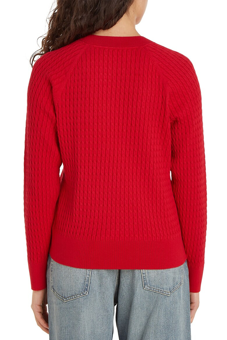 Tommy Hilfiger Pulover de bumbac organic cu model torsade - Pled.ro