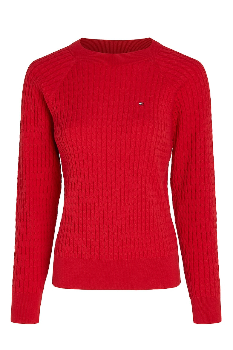 Tommy Hilfiger Pulover de bumbac organic cu model torsade - Pled.ro