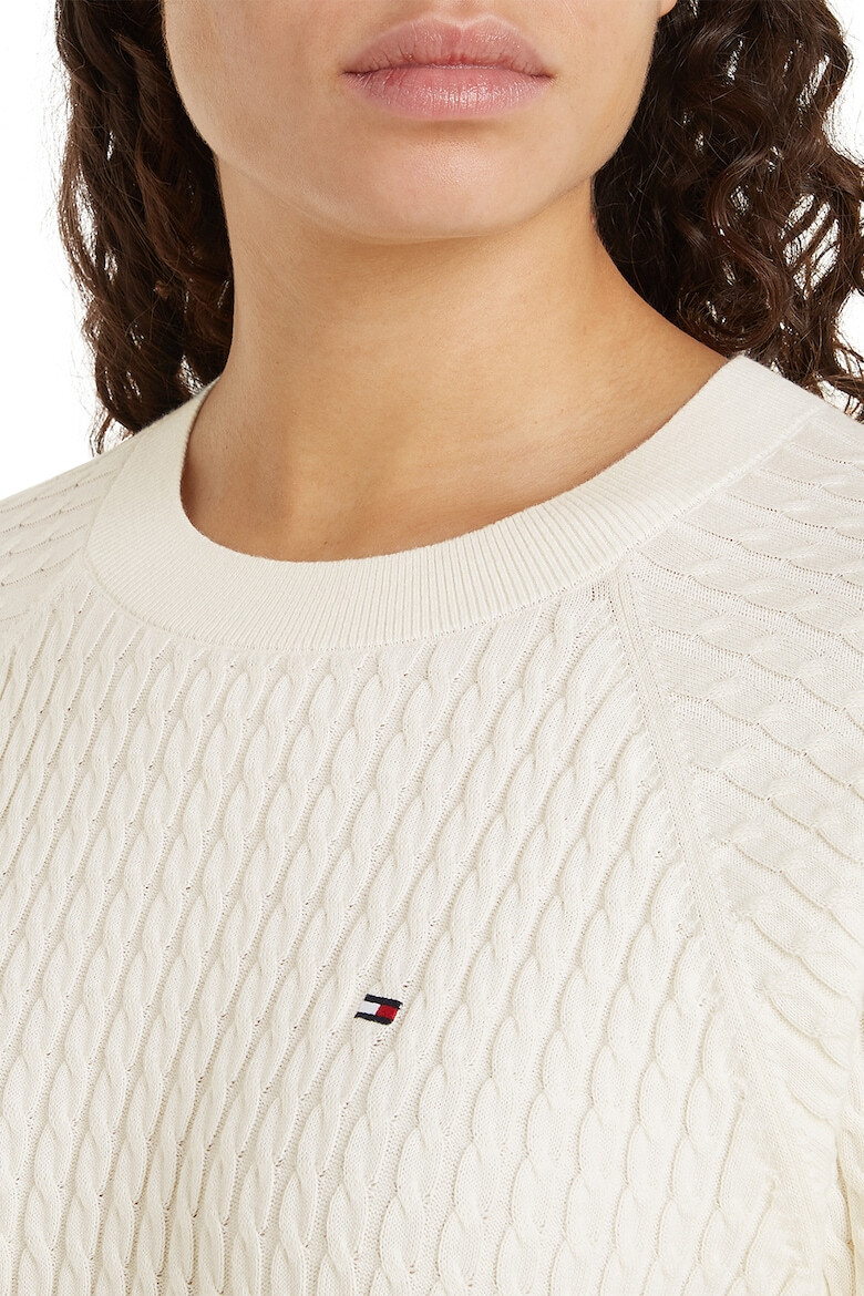 Tommy Hilfiger Pulover de bumbac organic cu model torsade - Pled.ro