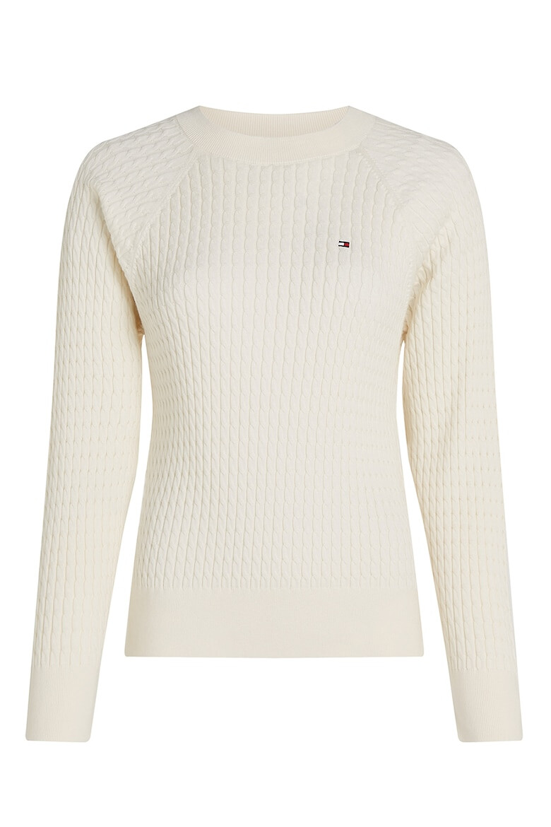 Tommy Hilfiger Pulover de bumbac organic cu model torsade - Pled.ro