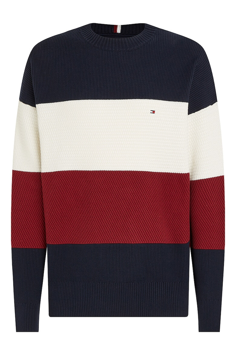 Tommy Hilfiger Pulover din bumbac cu model colorblock - Pled.ro