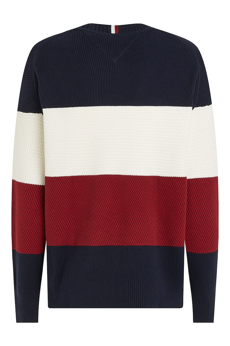 Tommy Hilfiger Pulover din bumbac cu model colorblock - Pled.ro