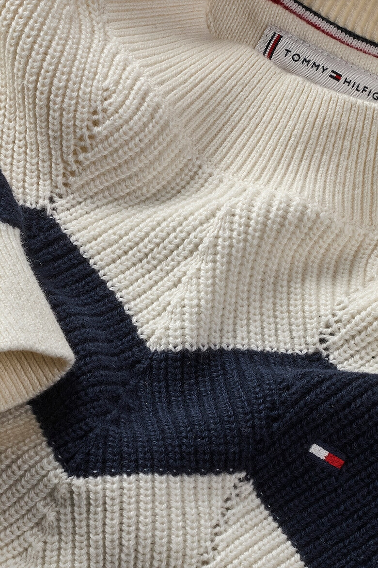 Tommy Hilfiger Pulover din bumbac organic cu volane la umeri - Pled.ro