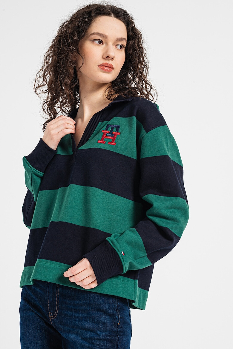 Tommy Hilfiger Pulover polo cu model in dungi si logo - Pled.ro