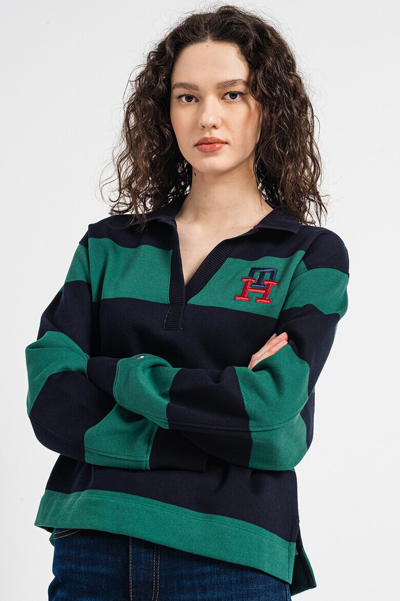 Tommy Hilfiger Pulover polo cu model in dungi si logo - Pled.ro