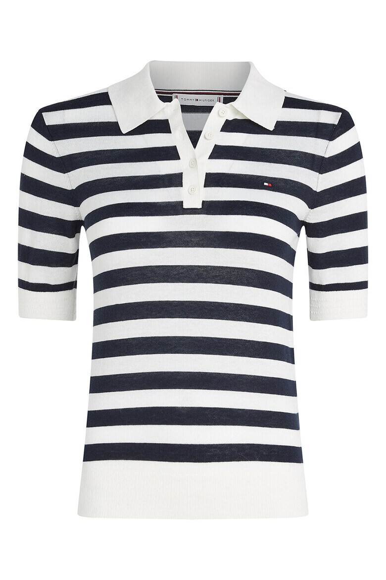 Tommy Hilfiger Pulover polo din amestec de lyocell cu maneci scurte - Pled.ro