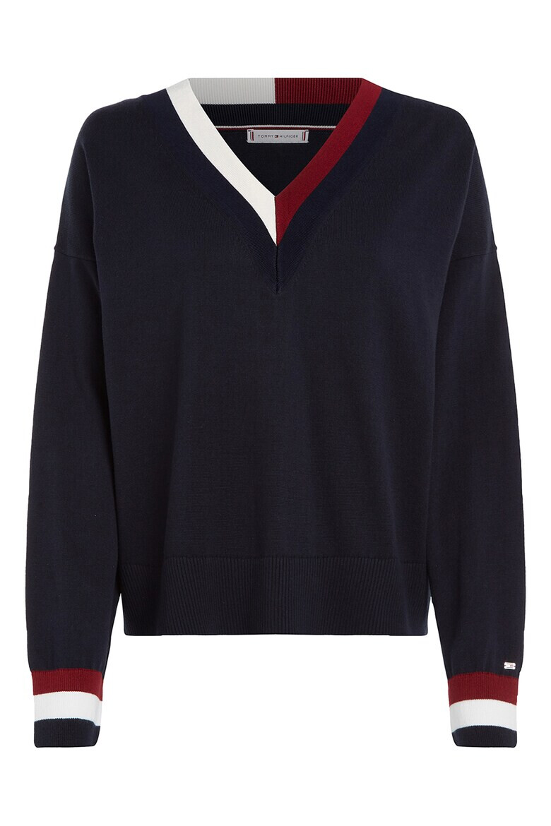 Tommy Hilfiger Pulover relaxed fit cu decolteu in V - Pled.ro