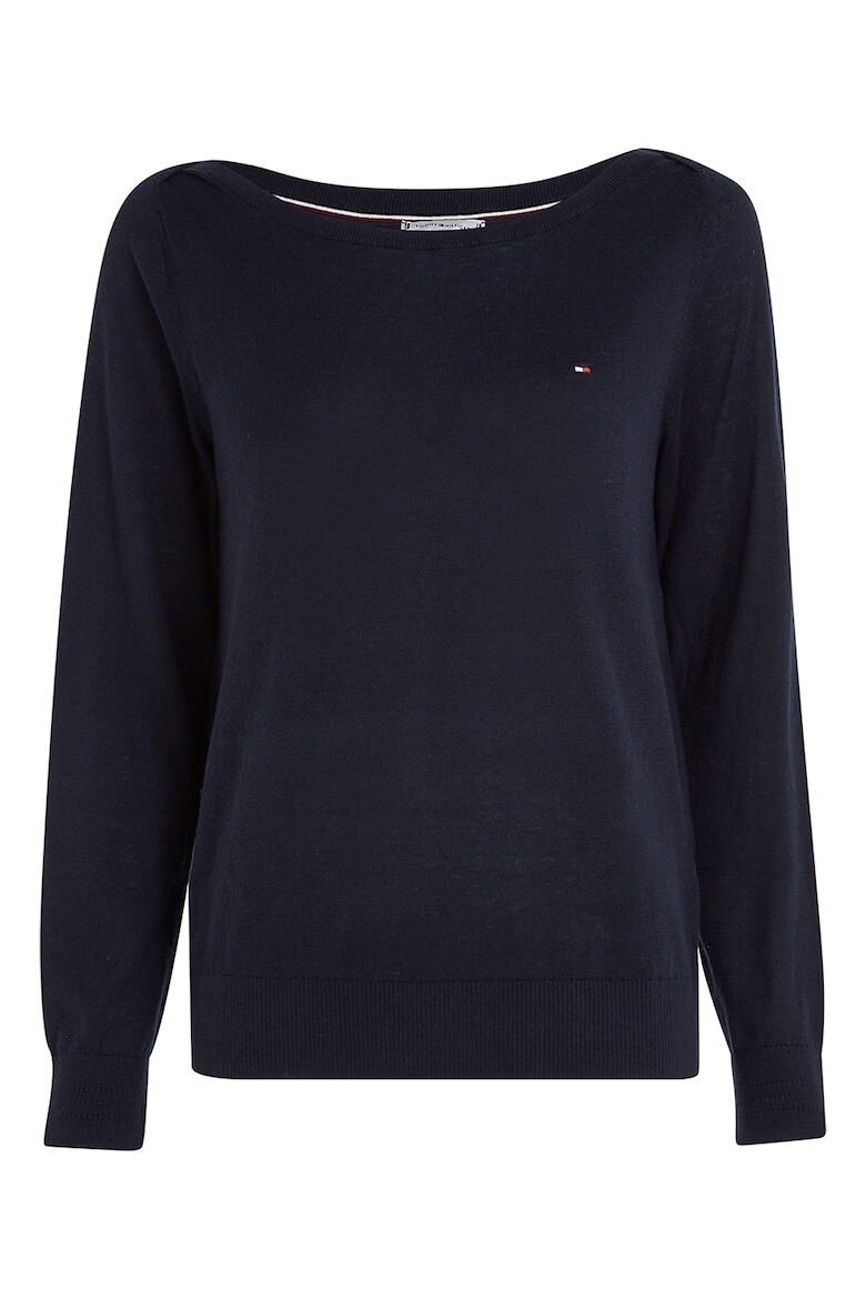 Tommy Hilfiger Pulover tricotat fin cu decolteu barcuta - Pled.ro