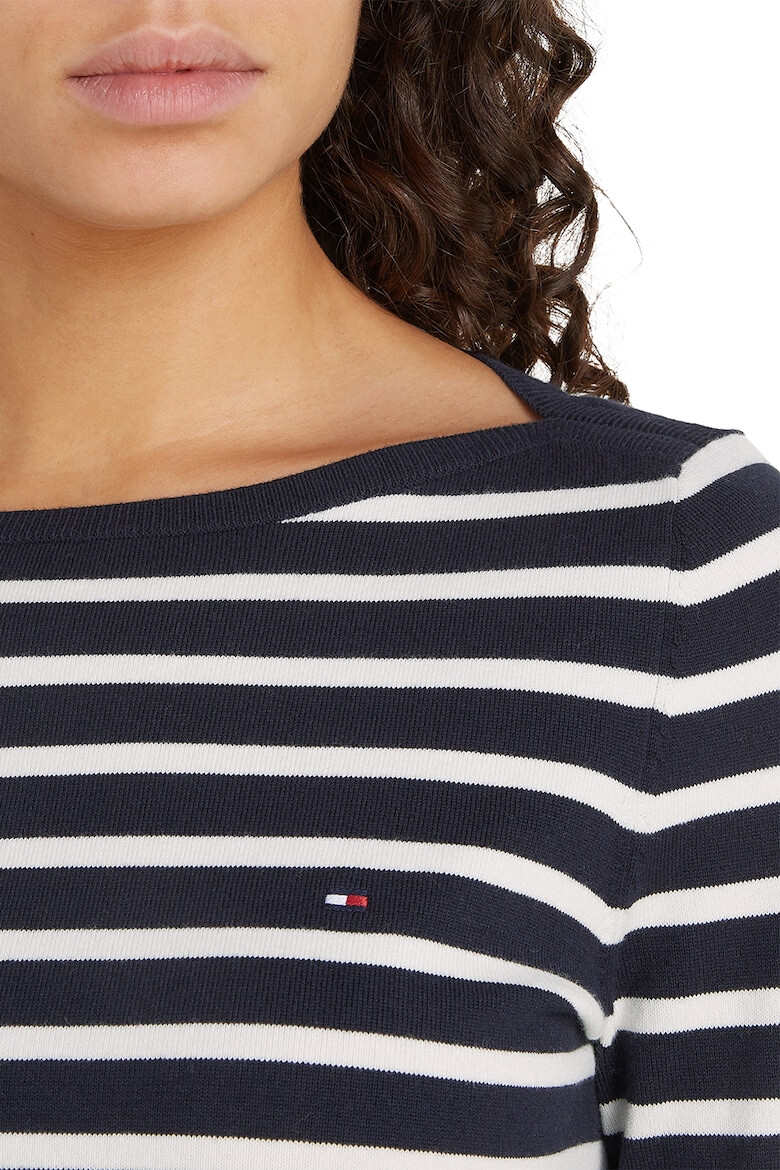 Tommy Hilfiger Pulover tricotat fin cu decolteu barcuta - Pled.ro