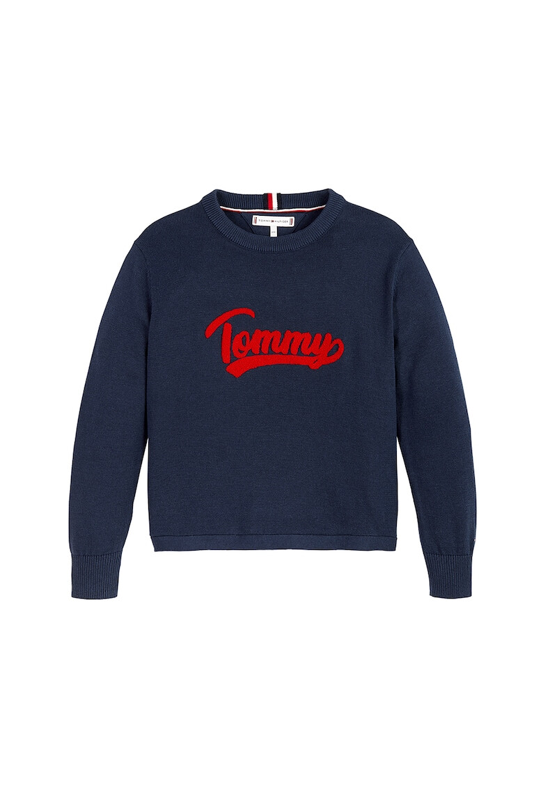 Tommy Hilfiger Pulover tricotat fin din bumbac cu logo - Pled.ro