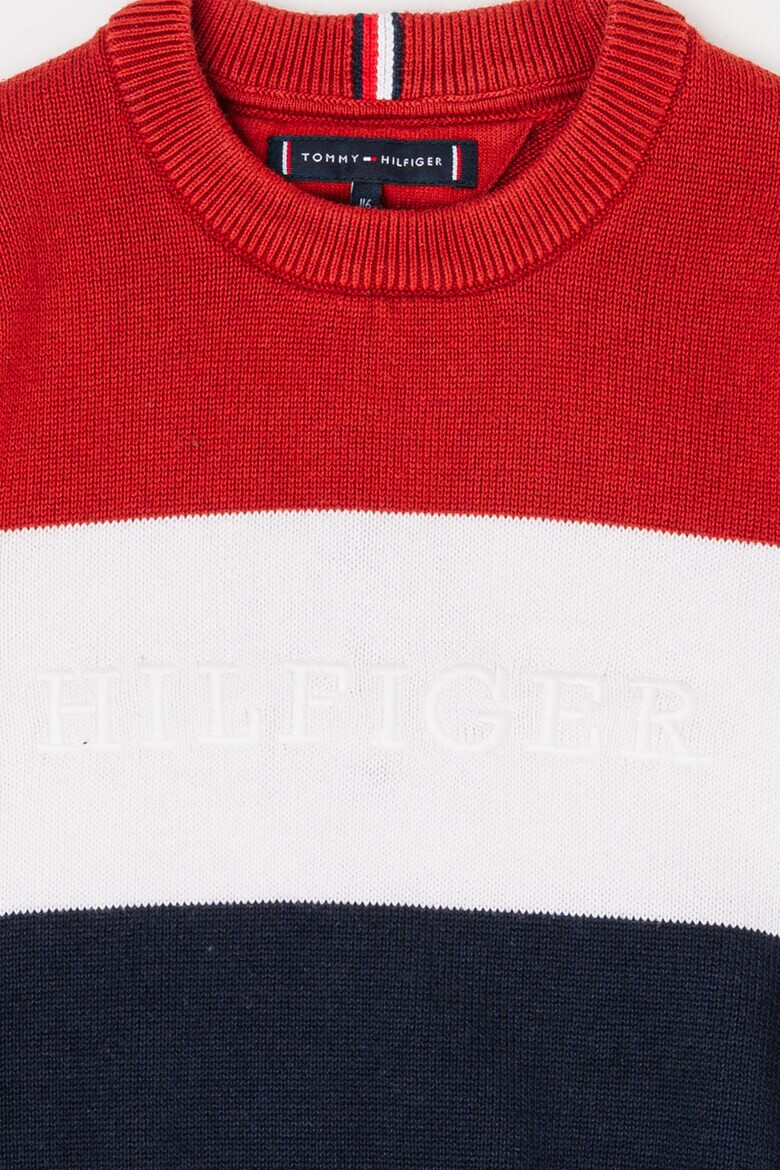 Tommy Hilfiger Pulover tricotat fin din bumbac cu model colorblock - Pled.ro