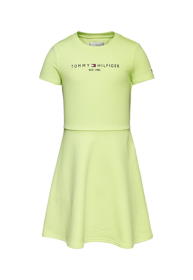 Tommy Hilfiger Rochie evazata din amestec de bumbac organic cu logo - Pled.ro