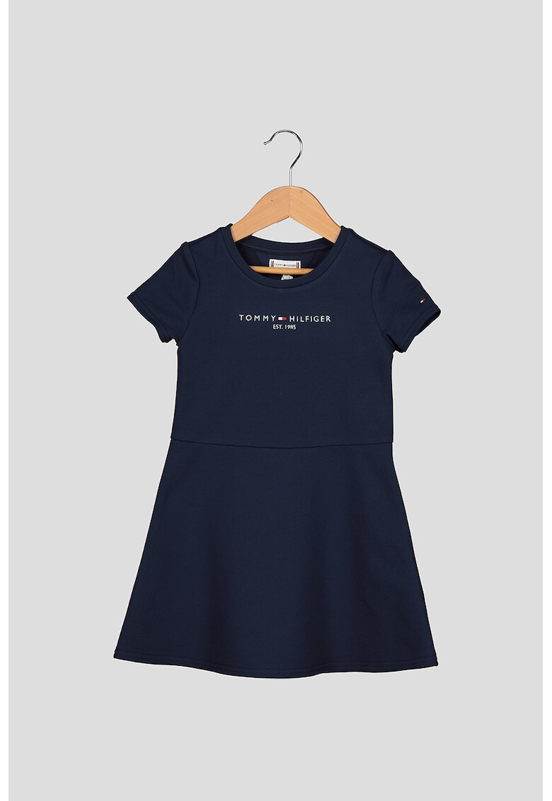 Tommy Hilfiger Rochie evazata din amestec de bumbac organic cu logo - Pled.ro