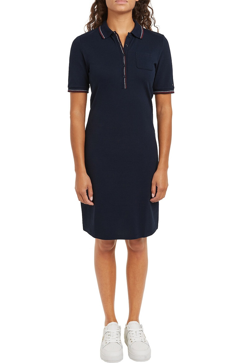 Tommy Hilfiger Rochie polo cambrata din amestec de bumbac organic - Pled.ro