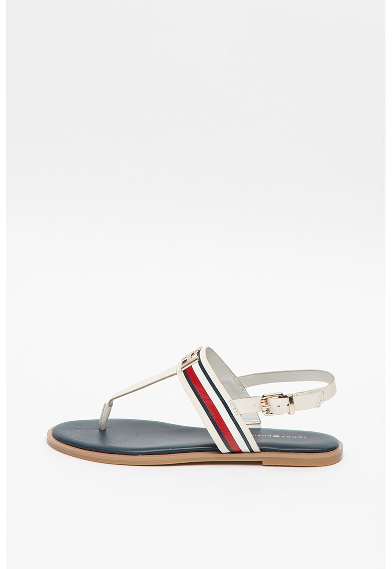 Tommy Hilfiger Sandale de piele cu bareta separatoare si garnituri de piele ecologica Corporate - Pled.ro