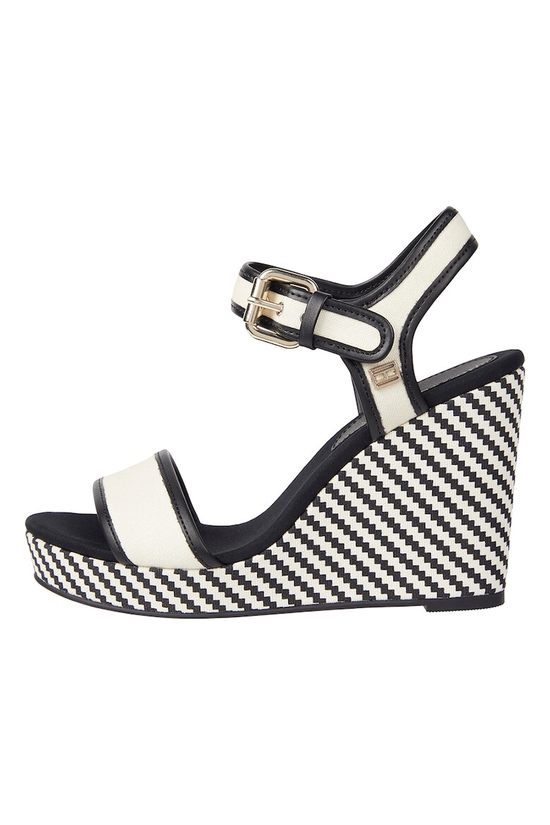 Tommy Hilfiger Sandale din piele cu talpa wedge si bareta pe glezna - Pled.ro