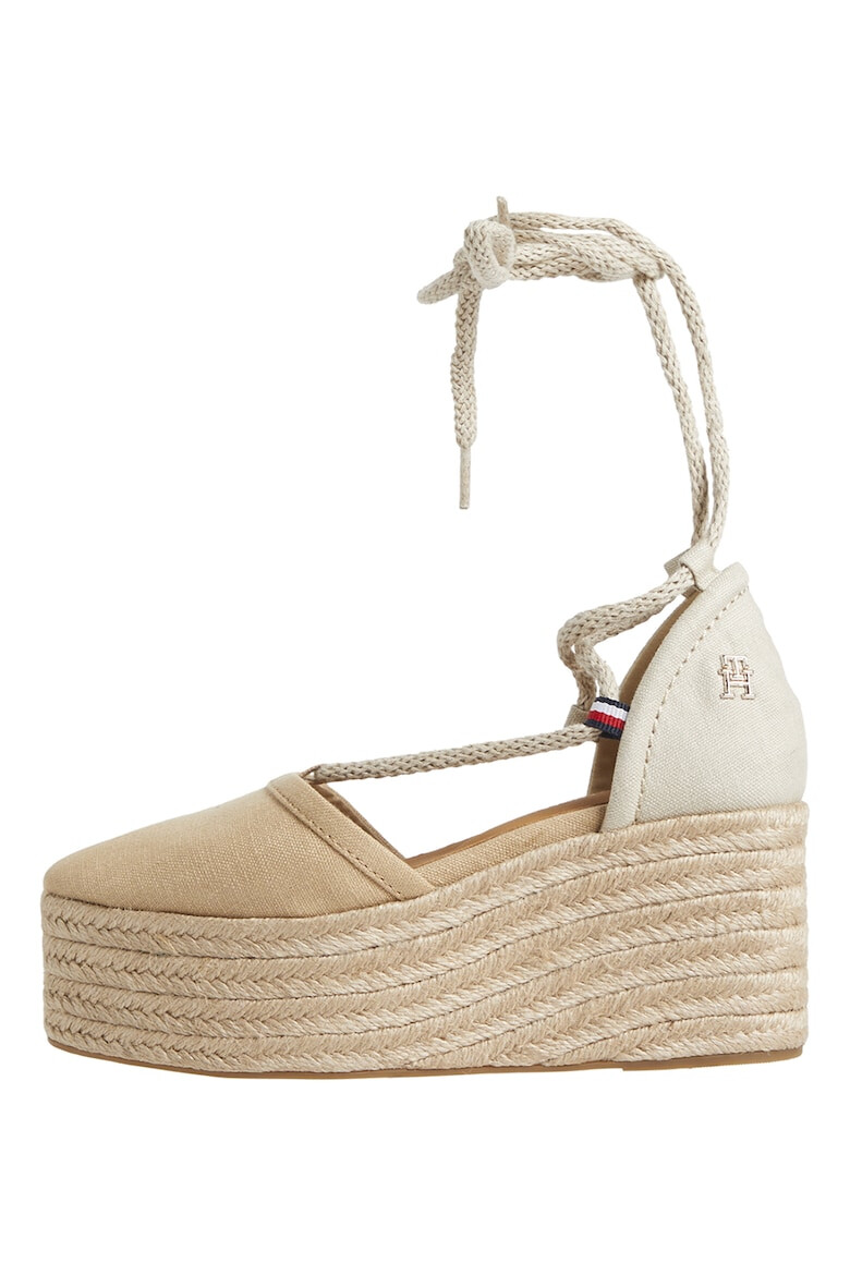 Tommy Hilfiger Sandale-espadrile cu sireturi si talpa wedge - Pled.ro