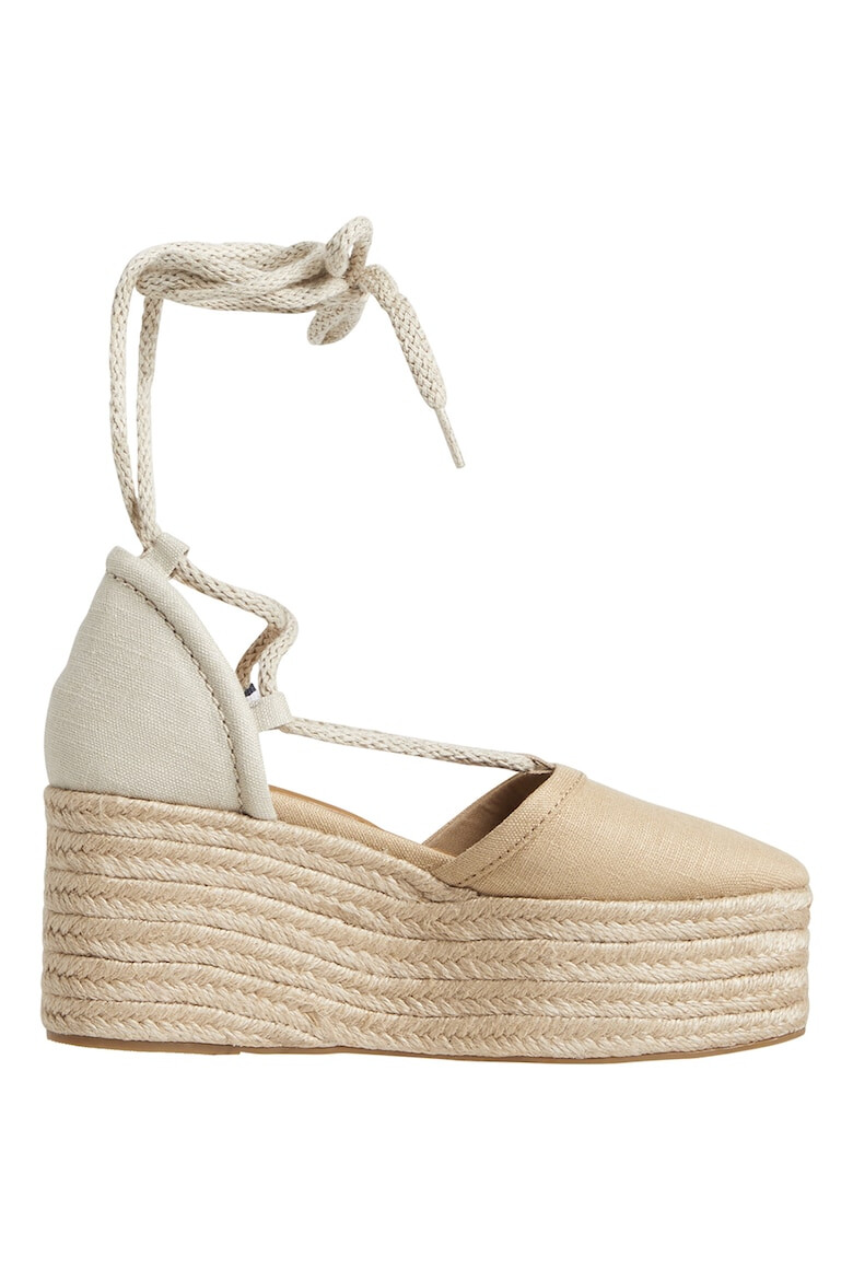 Tommy Hilfiger Sandale-espadrile cu sireturi si talpa wedge - Pled.ro