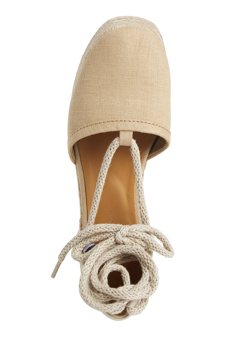 Tommy Hilfiger Sandale-espadrile cu sireturi si talpa wedge - Pled.ro