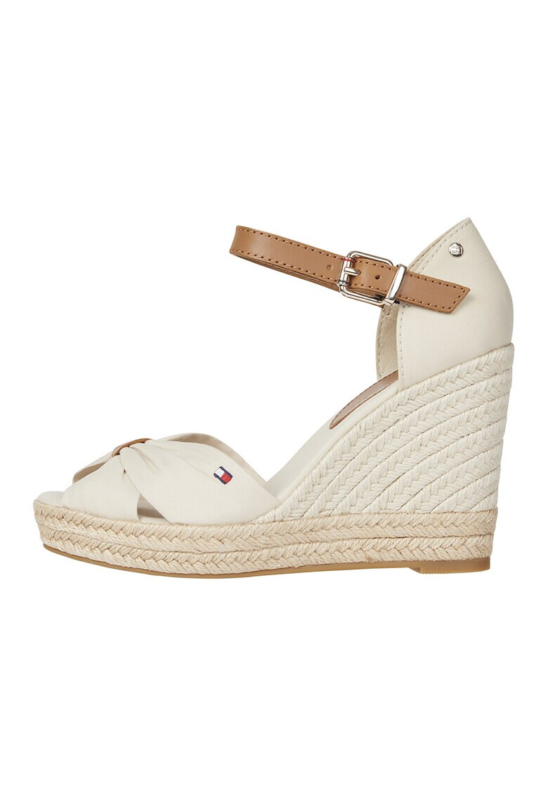 Tommy Hilfiger Sandale-espadrile cu talpa wedge si garnituri din piele - Pled.ro