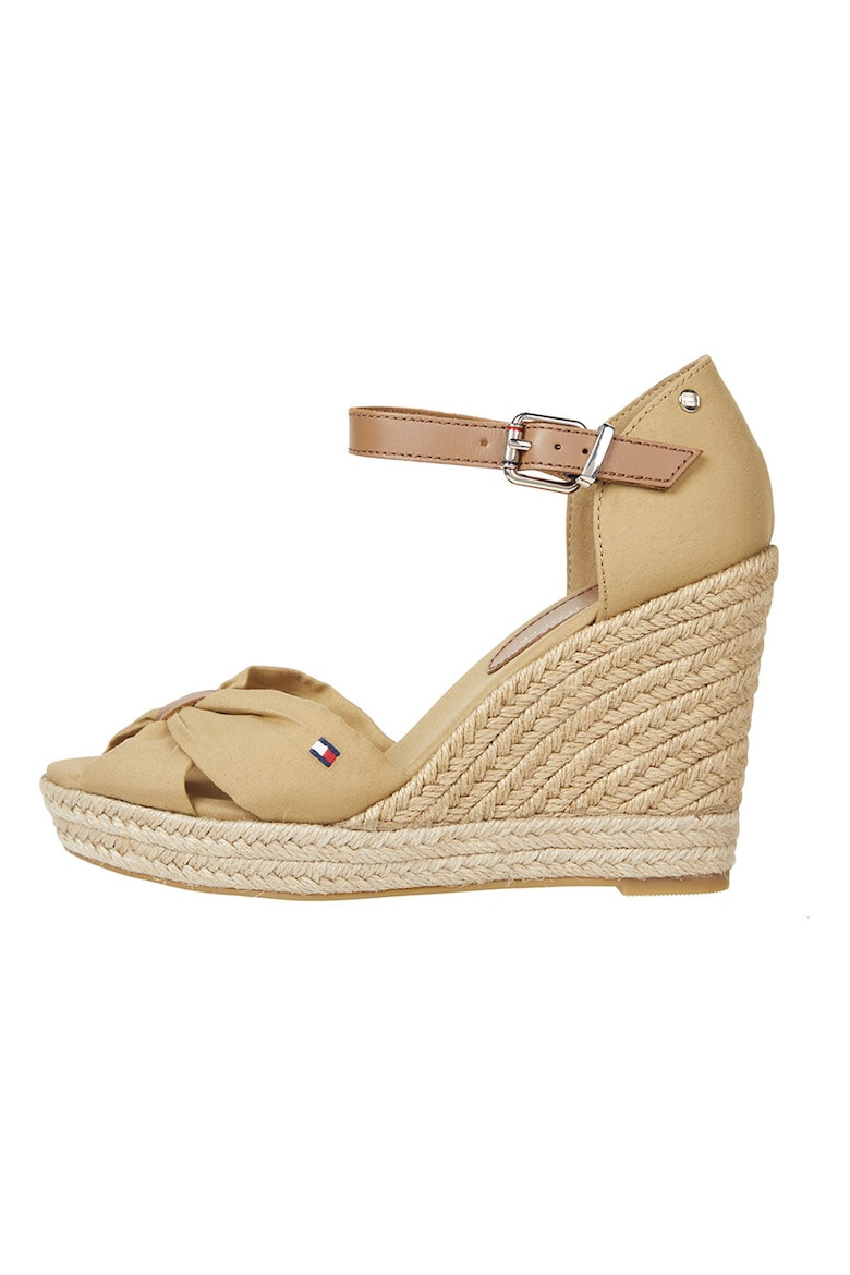 Tommy Hilfiger Sandale-espadrile cu talpa wedge si garnituri din piele - Pled.ro