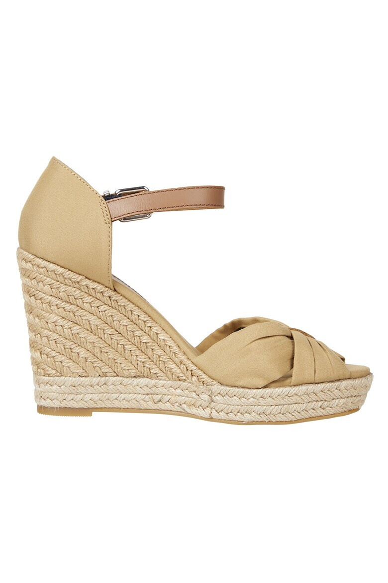 Tommy Hilfiger Sandale-espadrile cu talpa wedge si garnituri din piele - Pled.ro