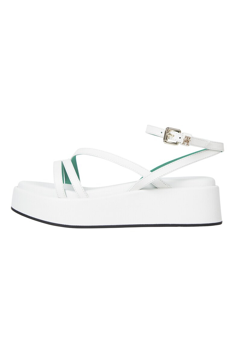 Tommy Hilfiger Sandale wedge de piele - Pled.ro