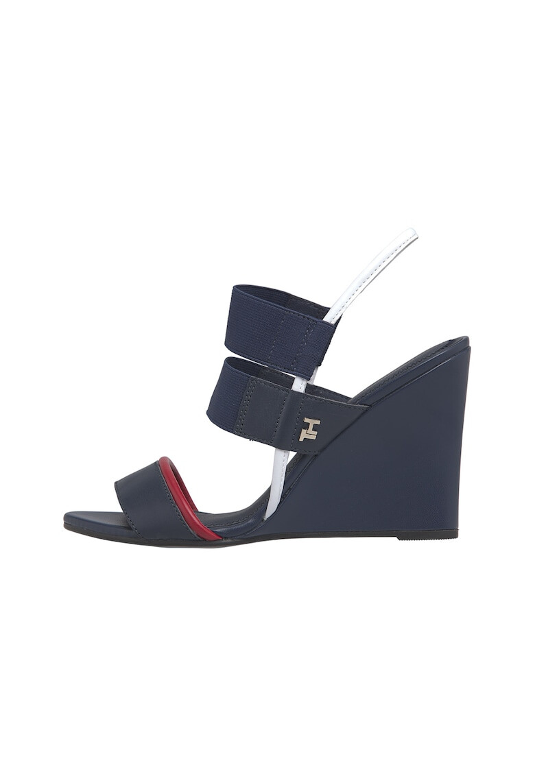 Tommy Hilfiger Sandale wedge slingback de piele - Pled.ro