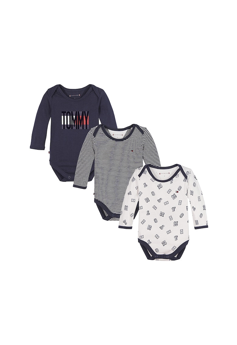 Tommy Hilfiger Set de body-uri cu imprimeuri variate - 3 piese - Pled.ro